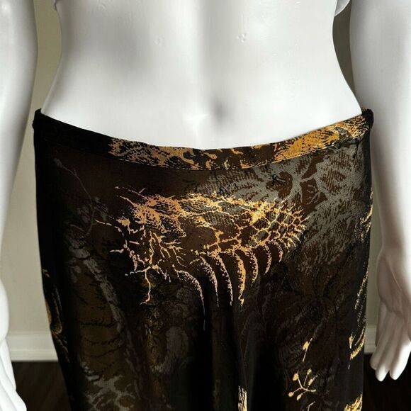 Dana Buchman Black And Gold Silk Sheer Layered Maxi Skirt - Picture 5 of 10